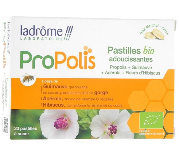 Bio Propolis Lutschtabletten Ladrôme - Packung mit 20 Lutschtabletten
