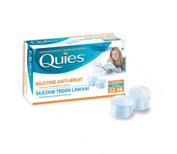 Geräuschdämmende Silikon-Ohrstöpsel Quies - Packung mit 3 Paaren - image 1