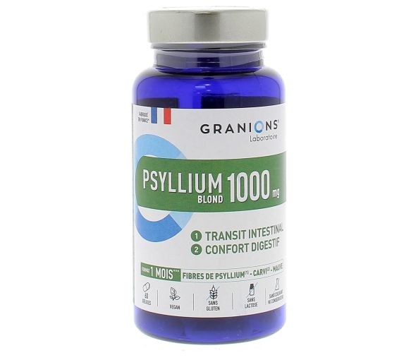 Psyllium blond 1000mg Granions - Packung mit 60 Kapseln - image 1