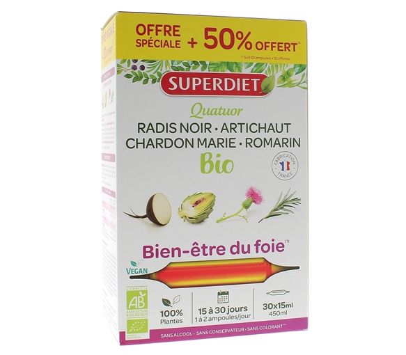Wohlbefinden der Leber Super Diet - Box mit 20 Ampullen + 10 geschenkt
