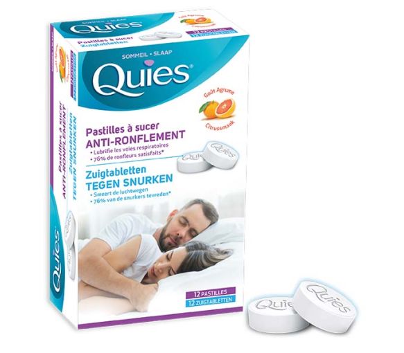 Anti-Schnarch Lutschtabletten mit Zitrusgeschmack Quies - Packung mit 12 Tabletten