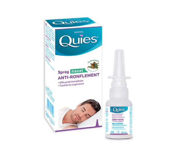 Anti-Schnarch Nasenspray Pin-Eukalyptus Quies - Spray mit 15 ml