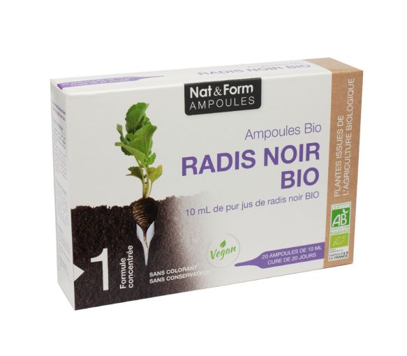 Schwarzer Rettich Bio Nat&Form - Packung mit 20 Ampullen