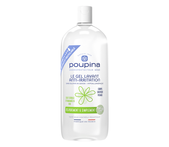 Nachfüllung Anti-Reizungs-Waschgel Poupina - Flasche 1L