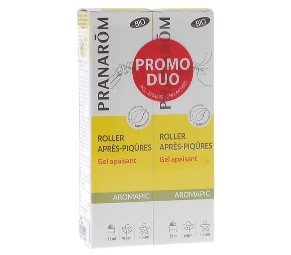 Roller Gel zur Linderung von Insektenstichen bio Aromapic Pranarôm - 2er Pack mit 15 ml Roll-ons - image 1