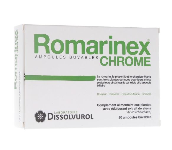 Romarinex Chrome Trinkampullen Dissolvurol - Packung mit 20 Ampullen