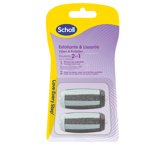 Velvet Smooth Ersatz-Exfoliations- und Glättungsrollen Scholl - 2 Ersatzrollen