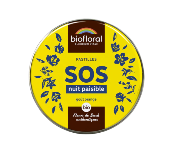 SOS ruhige Nacht Biofloral Orange Geschmack - Schachtel mit 165 Pastillen