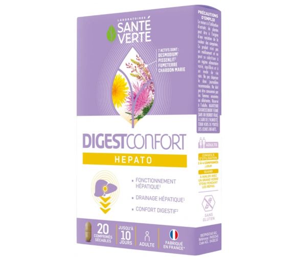DigestConfort Hepato Gesundheit Grün - Packung mit 20 Tabletten