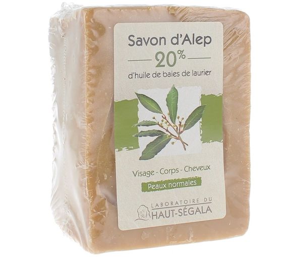Aleppo-Seife 20% Lorbeerbeeren Haut-Ségala - Stück von 200 g