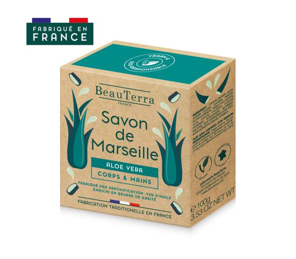 Savon de Marseille Aloe Vera Beauterra - Stück von 100 g