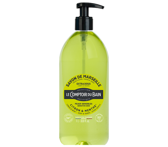 Flüssige Marseille-Seife Zitrone & Minze Le Comptoir du Bain - Pumpflasche 1 L - image 1