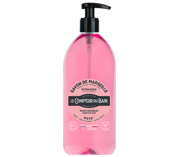 Flüssige Marseille-Seife Rosa Le Comptoir du Bain - Pumpflasche 1L - image 1