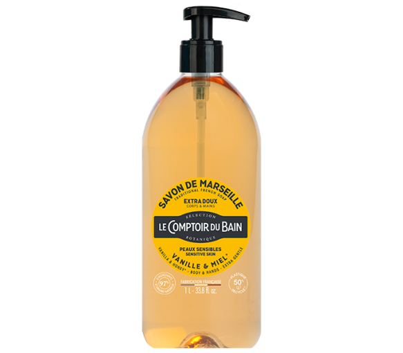 Flüssige Marseille-Seife Vanille Honig Le Comptoir du Bain - Pumpflasche 1 L - image 1