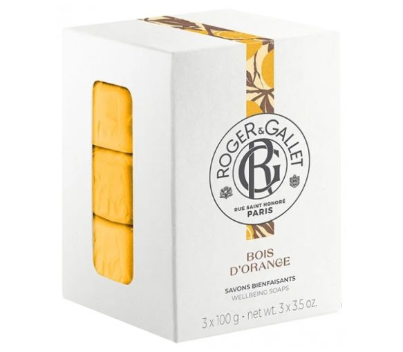 Heilende Seifen Holz von Orange Roger & Gallet - Geschenkset mit 3 Seifen à 100 g