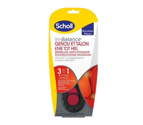 Scholl Schmerzfrei Einlegesohlen für Knie und Ferse - ein Paar Einlegesohlen Größe 37-39,5