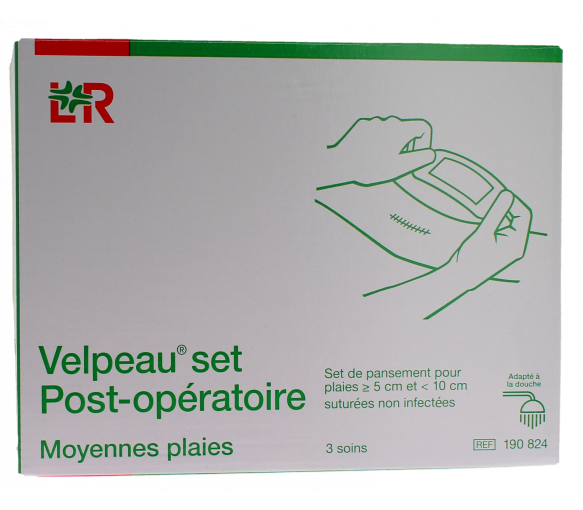 VelpeauSet Postoperatives Set von Verbänden für mittlere Wunden Velpeau Lohmann & Rauscher - Packung mit 3 Pflegeprodukten - image 1