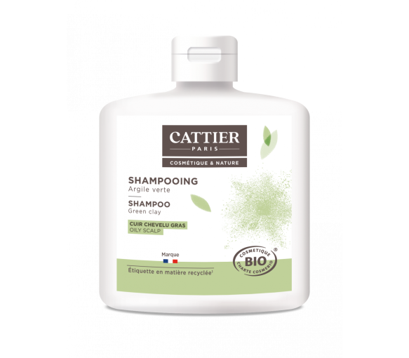 Bio Grüner Ton Shampoo (fettige Kopfhaut) Cattier - Flasche 250 ml