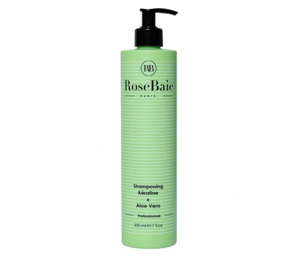 Keratinhaltiges Shampoo mit Aloe Vera RoseBaie - Pumpflasche 500ml