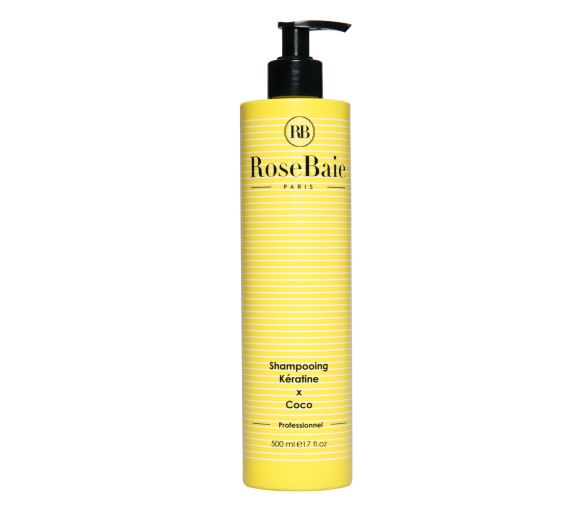Keratinhaltiges Shampoo mit Kokosnussöl RoseBaie - Pumpflasche 500 ml