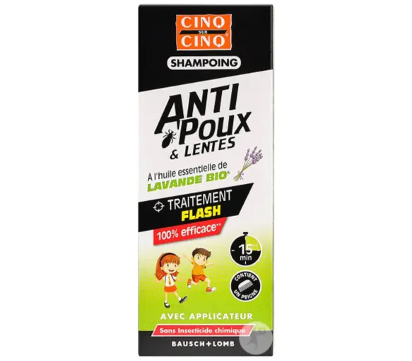 Bio-Lavendel-Shampoo gegen Läuse und Nissen Cinq sur Cinq - Flasche mit 100ml + Kamm