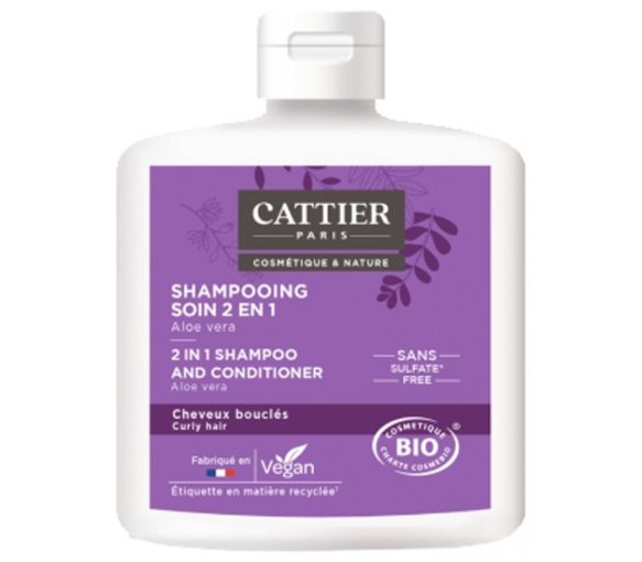 Shampoo 2in1 Bio Aloe Vera für lockiges Haar Cattier - Flasche mit 250 ml