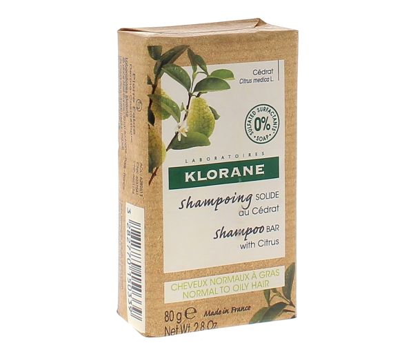 Festes Shampoo mit Zedernholz Klorane - 80 g Stück