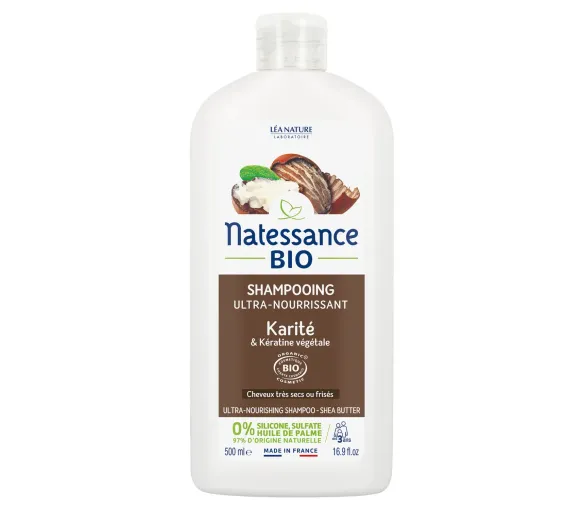 Ultra-nährendes Shampoo mit Sheabutter und Bio-Keratin Natessance - Flasche mit 500 ml - image 1