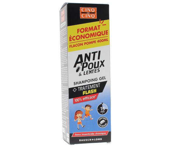 Shampooing Gel gegen Läuse & Nissen Cinq sur Cinq - Pumpflasche mit 400 ml + Kamm - image 1