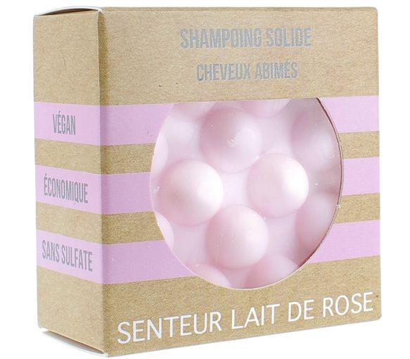 Festes Shampoo für Beschädigtes Haar mit Rosamilchduft von Valdispharm - 55 g fester Block