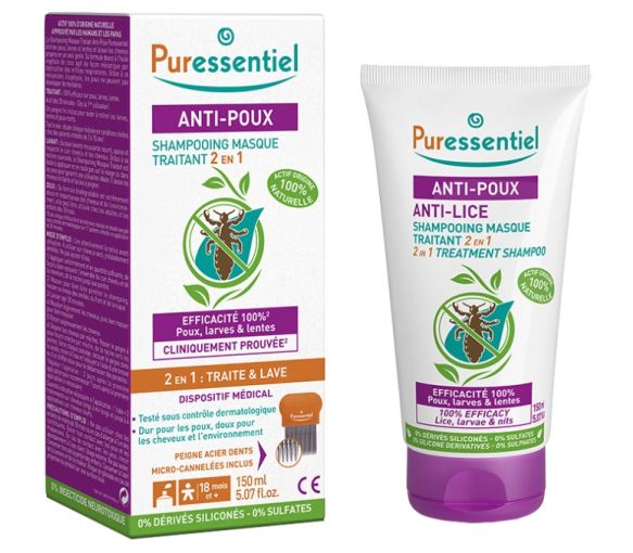 Shampoo Behandlung 2 in 1 Anti-Läuse Puressentiel - Tube mit 150 ml