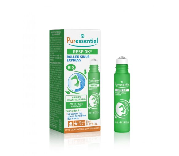 Sinus express mit 6 ätherischen Bio-Ölen von Puressentiel - Roll-on von 6 ml - image 1