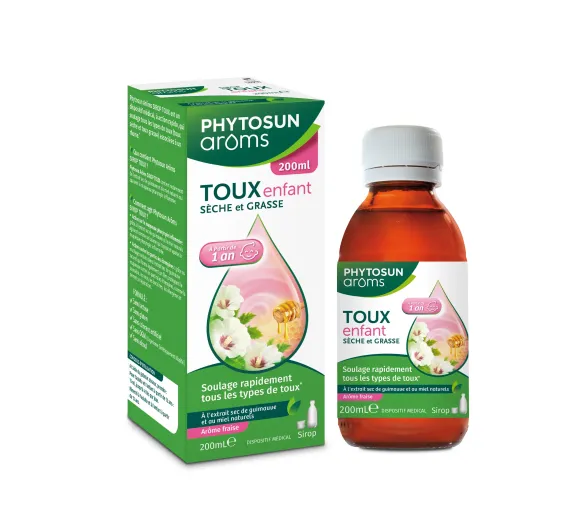 Hustensaft für Kinder mit Erdbeergeschmack Phytosun Arôms - Flasche mit 200ml