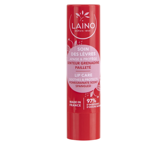Glitzernder Lippenbalsam mit Grenadine-Duft Laino - 1 Stick à 4 g - image 1