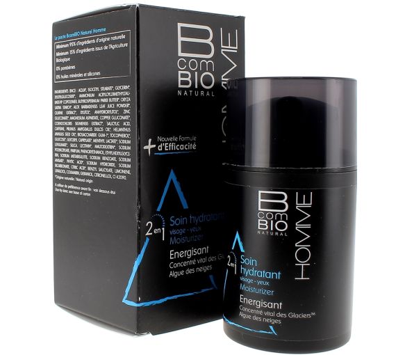 Feuchtigkeitspflege für Gesicht und Augen für Männer BcomBIO - Pumpflasche mit 50 ml