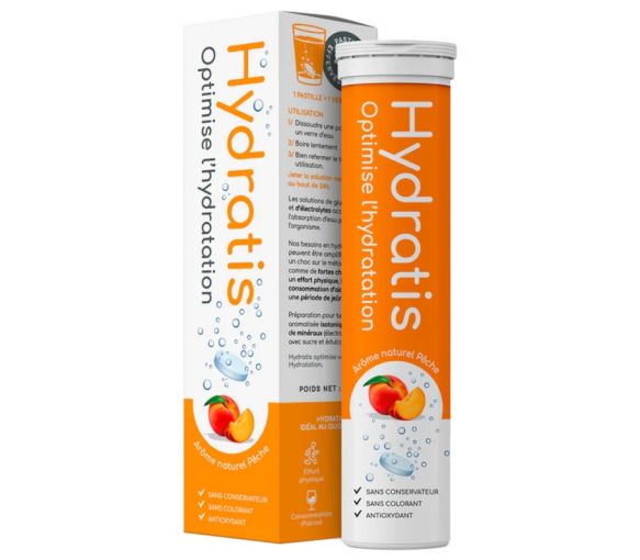 Hydratis Pfirsichgeschmack Hydratationslösung - Tube mit 20 Brausetabletten - image 1