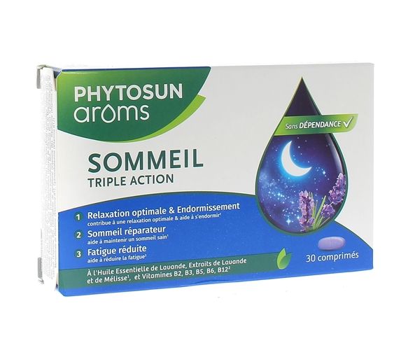Schlaf Triple Action Phytosun Arôms - Packung mit 30 Tabletten