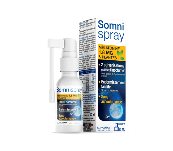 Somnispray Melatonin 1.8 mg und Pflanzen 3C Pharma - Spray mit 20 ml