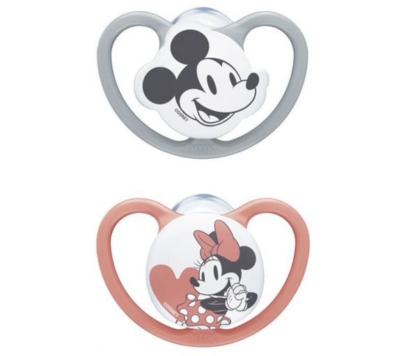 Space Silikon-Schnuller Mickey 6-18 Monate NUK - 2er-Pack Schnuller