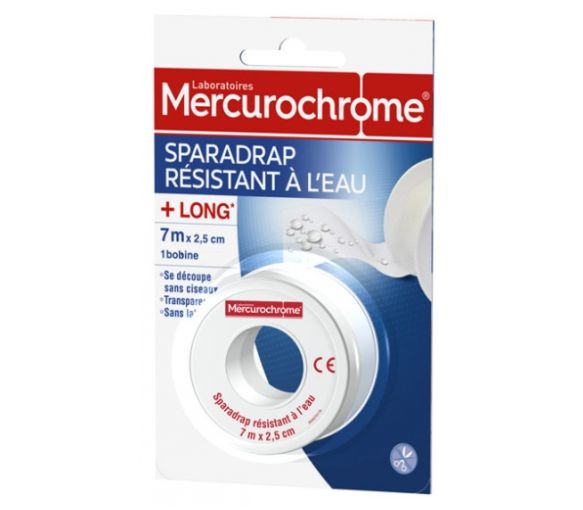 Wasserfester Pflaster Mercurochrome - 1 Rolle mit 7 m