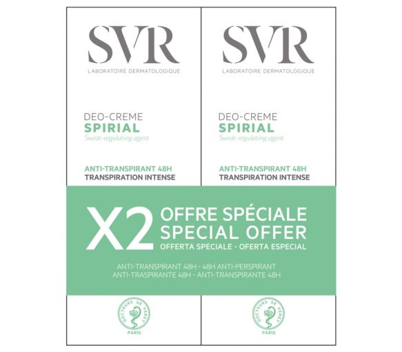 Spirial Intensiv 48h Antitranspirant-Deodorant-Creme SVR - 2er Pack à 50 ml