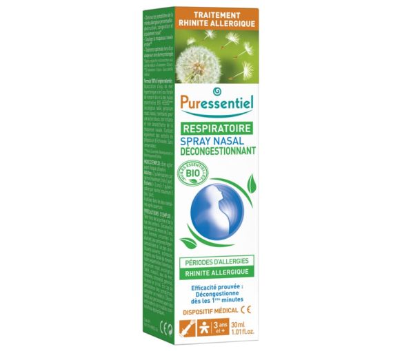 Bio ätherisches Öl Nasenspray zur Dekongestionierung Puressentiel - Spray mit 30 ml