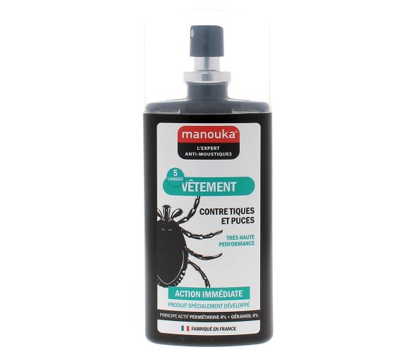 Manouka Kleidungsspray gegen Zecken und Flöhe - 75 ml Spray