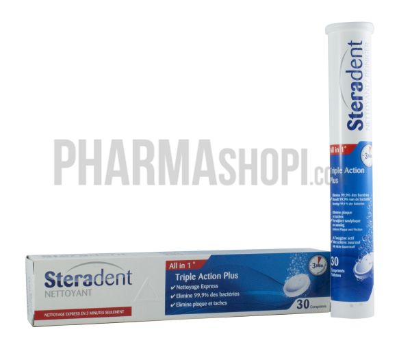 Steradent Triple Action Plus Reiniger - 30 Brausetabletten