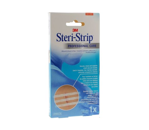 Steri-Strip Hautklebenaht 3M - Packung mit 10 Streifen von 6 mm x 10 cm