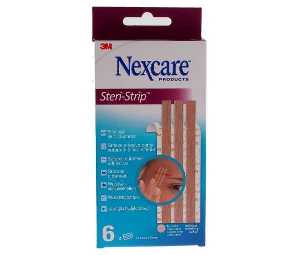 Steri-Strip Hautnähte Nexcare - Packung mit 6 Streifen von 6 mm x 75 mm - image 1