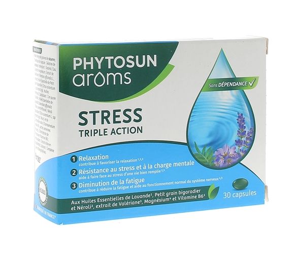 Stress Dreifachwirkung Phytosun Arôms - Packung mit 30 Kapseln