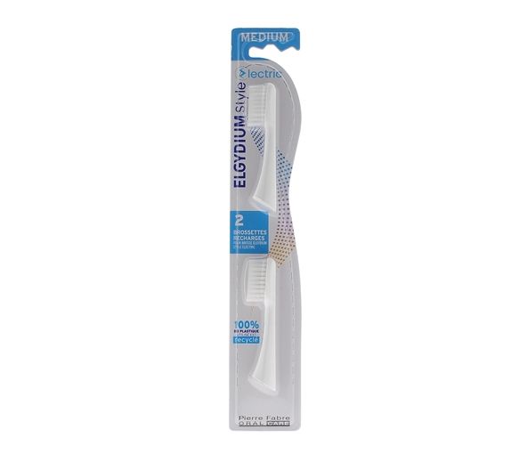 Style Electric Ersatzbürsten mittel Elgydium - 2er Pack Ersatzbürsten