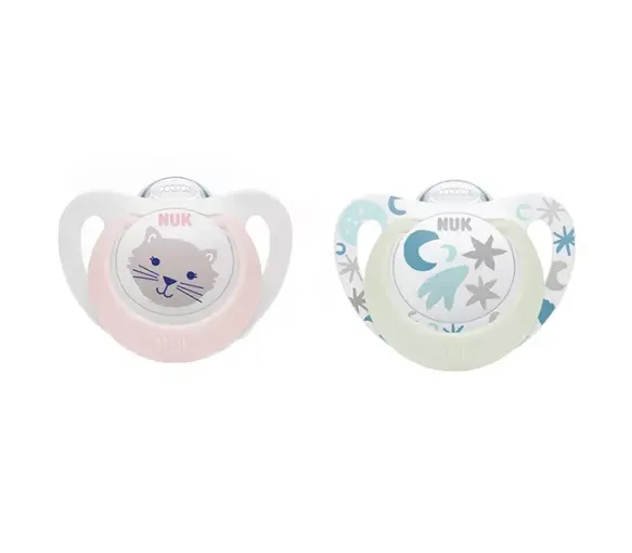 Schnuller Starlight Tag & Nacht 0-6 Monate NUK - 2er Pack Schnuller