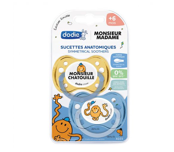Anatomische Schnuller Limited Edition Madame Monsieur +6 Monate Dodie - 2er Pack Schnuller